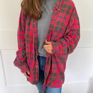 Vintage Red Oversized Flannel